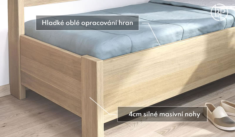 Detail opracování úložné postele Ela